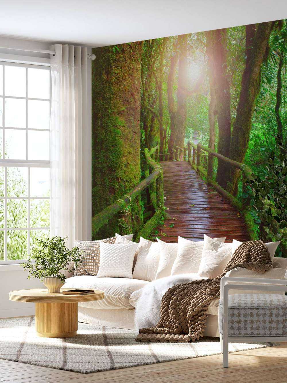 Holzbrücke im Regenwald