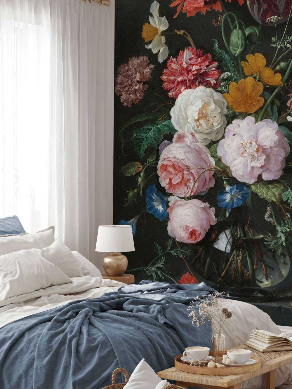 Stillleben mit Blumen in einer Glasvase