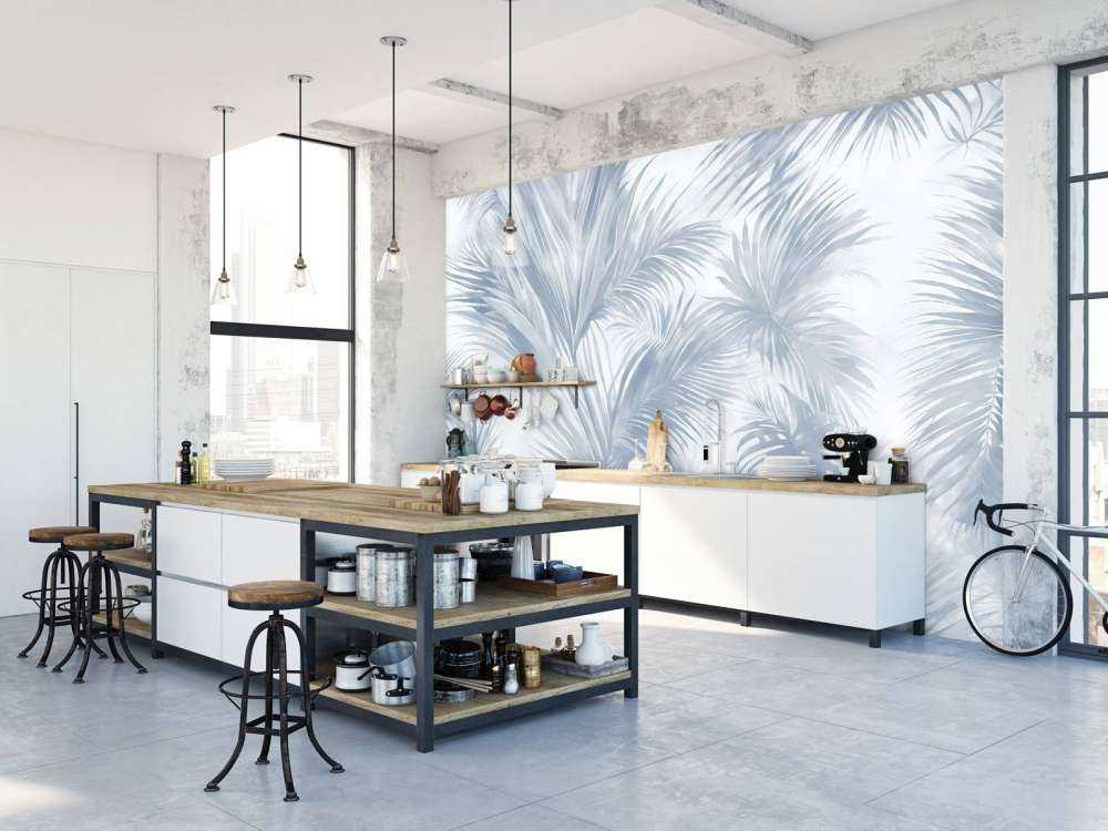 Palm Extravaganza Blau