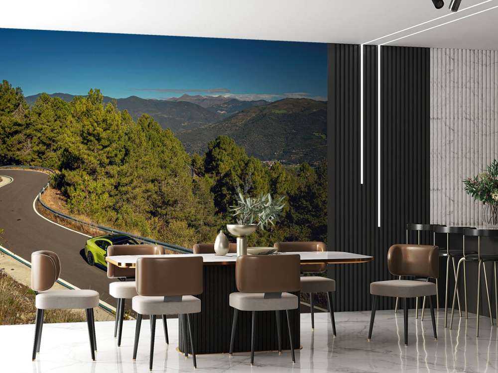 Limettengrüne BMW auf Bergstraße