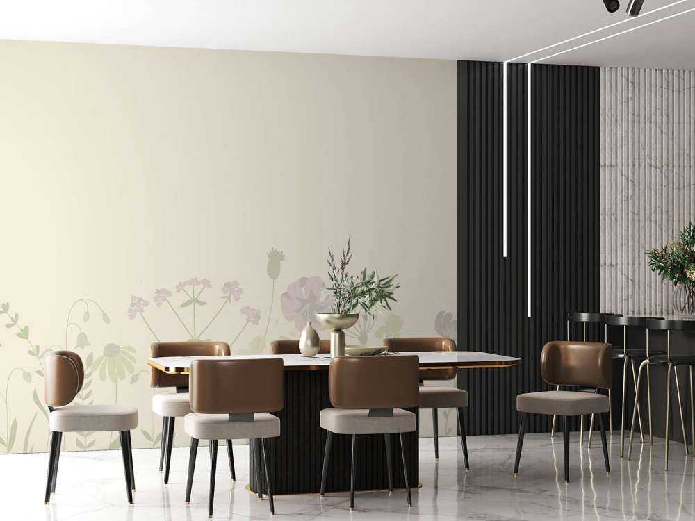 Blumenfeld beige und altrosa