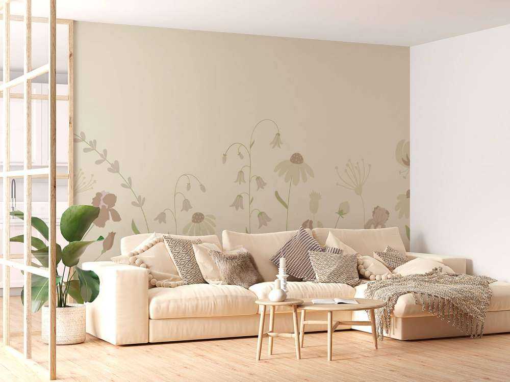 Blumenfeld hoch Sand mit altrosa