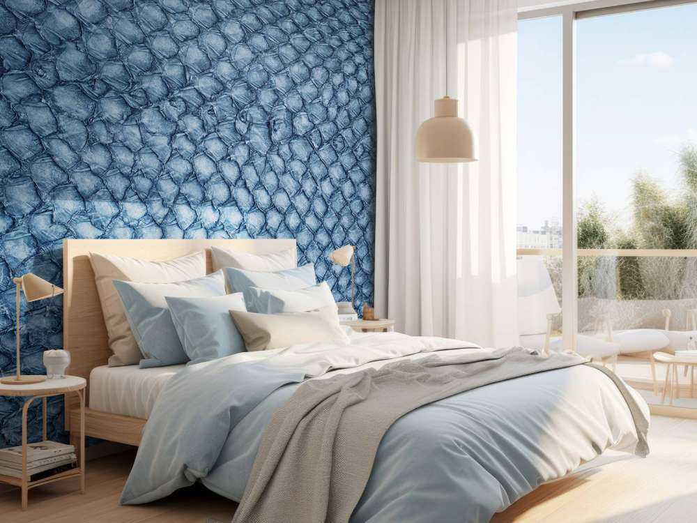 Lachshauttextur in Blau