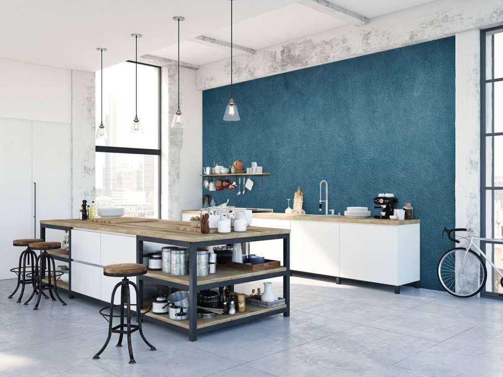 Leder blau