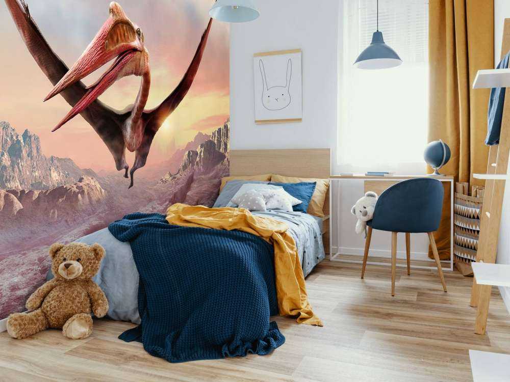 Quetzalcoatlus fliegt über Berge