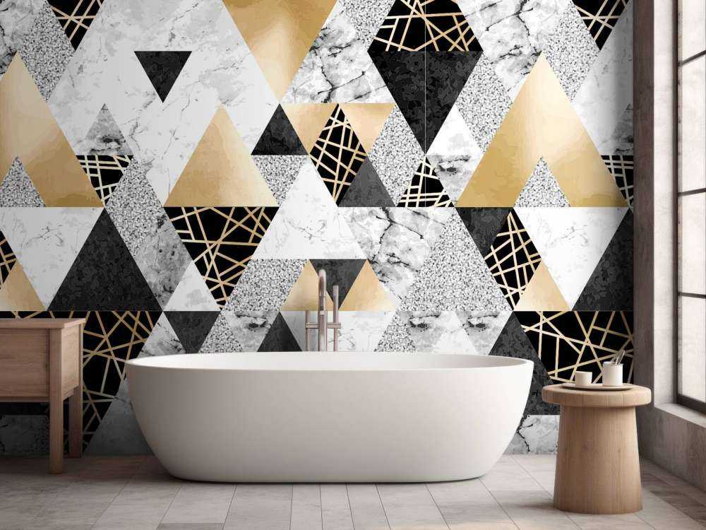 Marmor-Dreiecke mit Gold