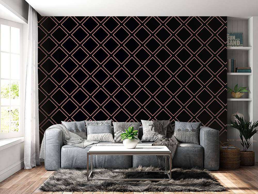 Geometrische Quadrate, schwarz