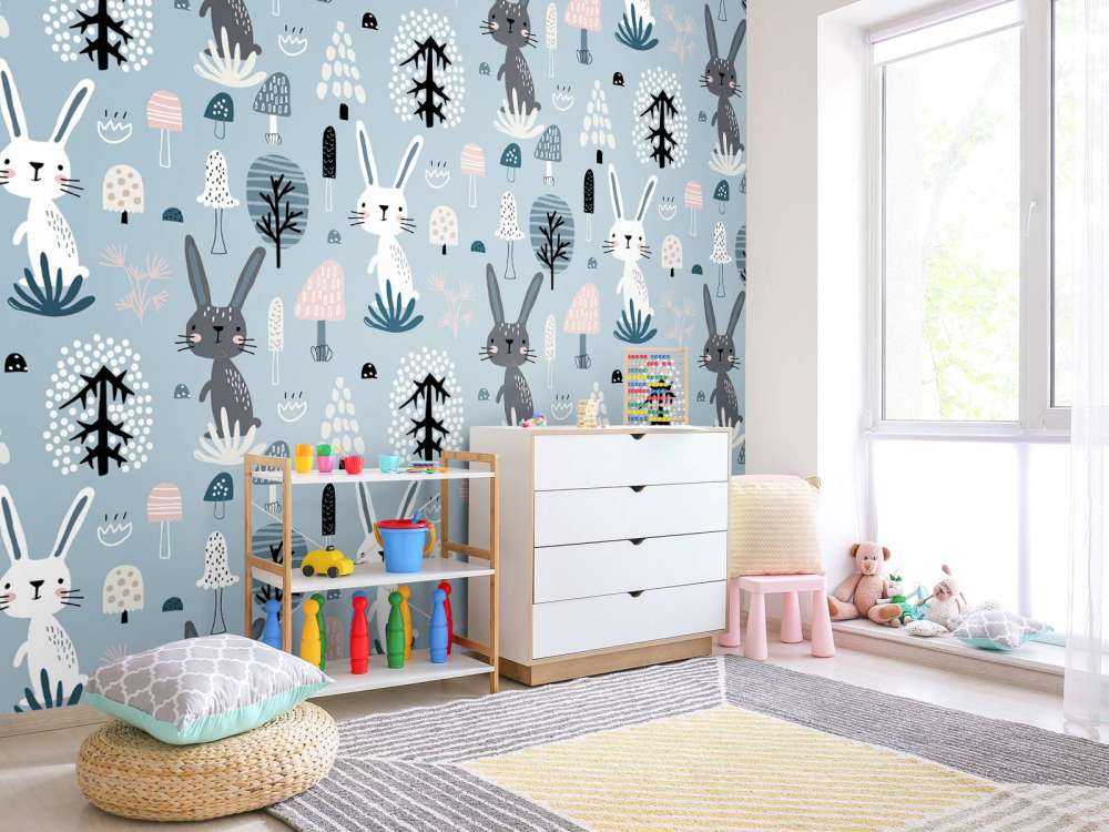 Muster Kaninchen blau