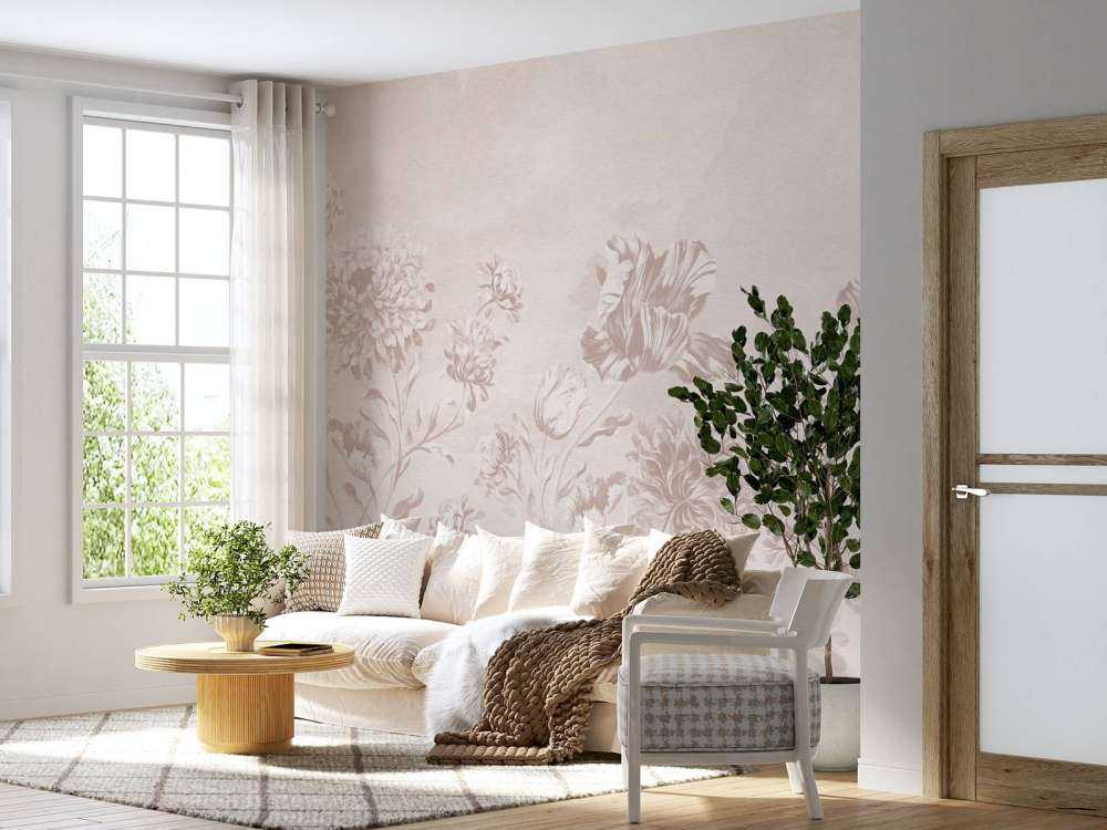 Barocke Blumenlandschaft - puderrosa