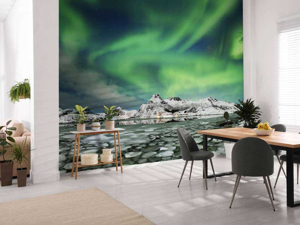 Nordlicht über Winterlandschaft