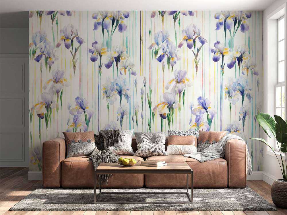 Iris und Streifen nahtlos Pastell