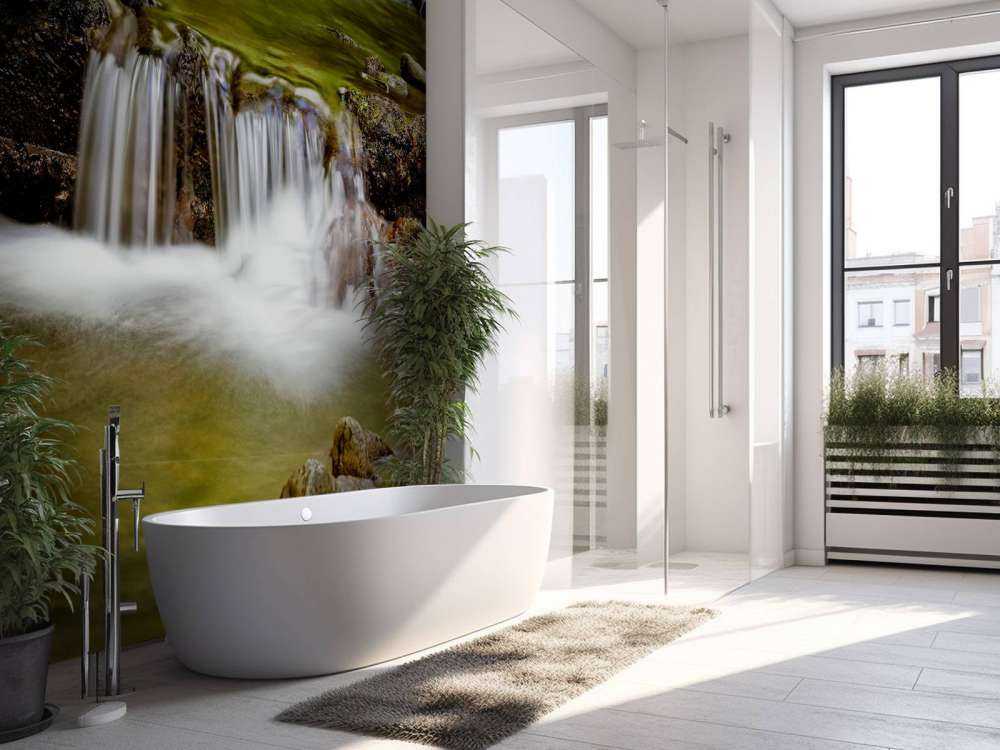 Detaillierter kleiner Wasserfall