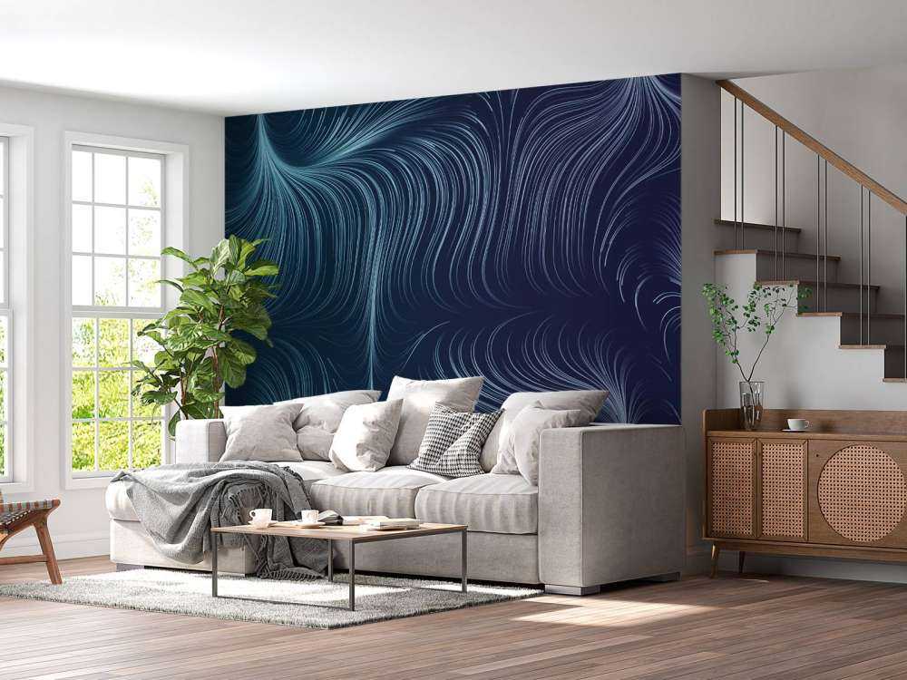 Blau beleuchtete Linien