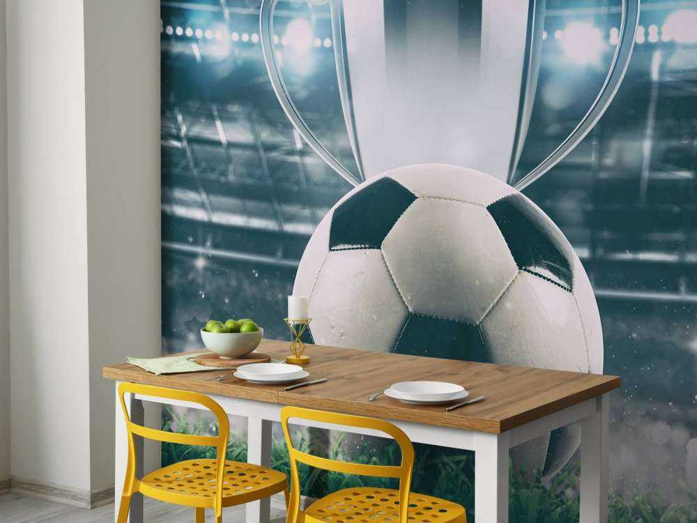 Fußball mit Pokal