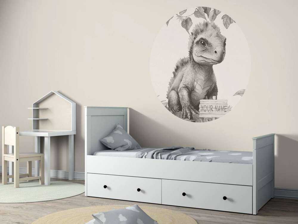 Baby-Ankylosaurus im beigefarbenen Dschungel