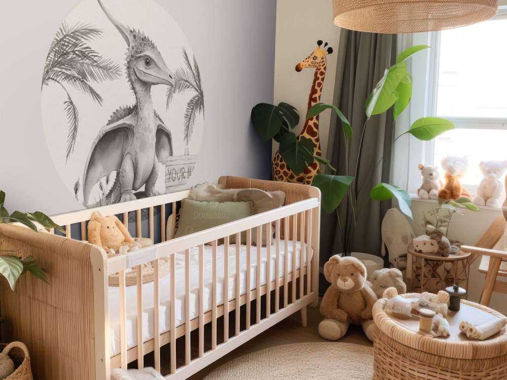 Baby-Pteranodon im beigefarbenen Dschungel