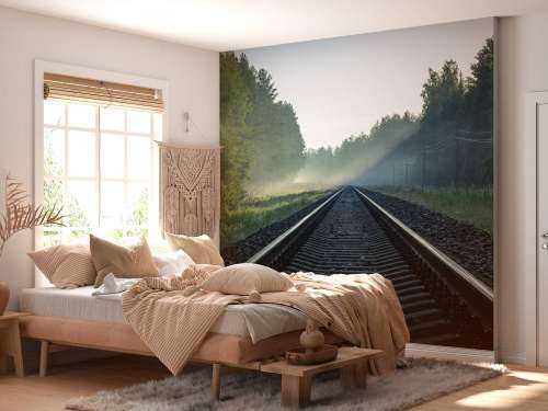 Eisenbahnschienen durch den Wald