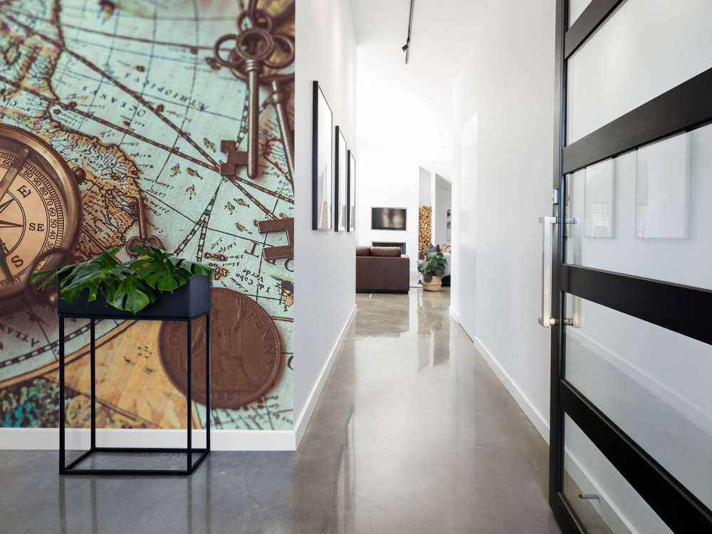 Weltkarte mit Kompass