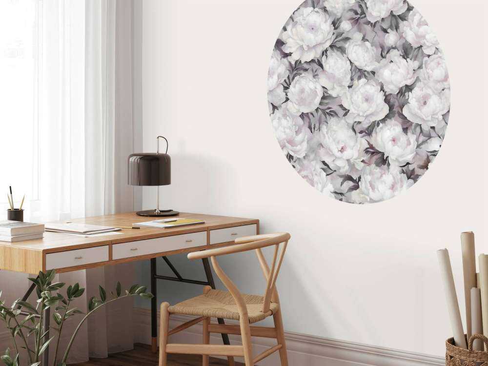 Peonies Wand Schwarz