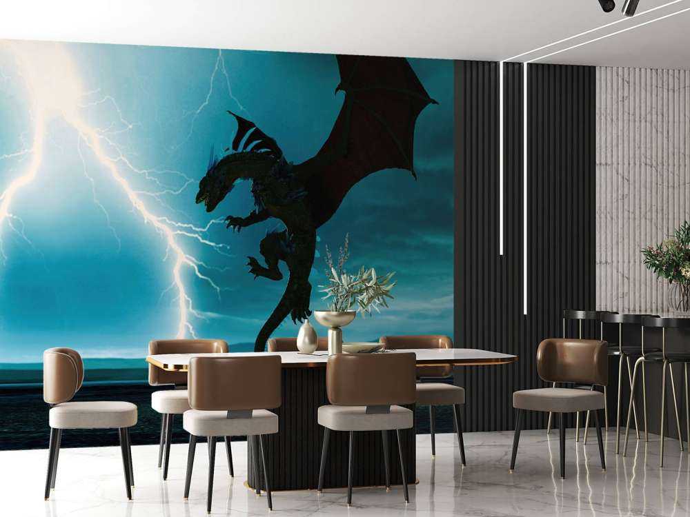 Drache bei Gewitter