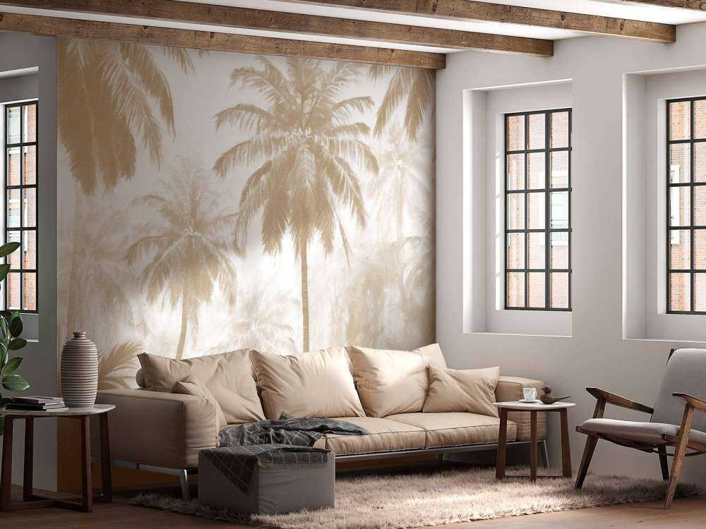 Nebeliger Palmenwald, taupe