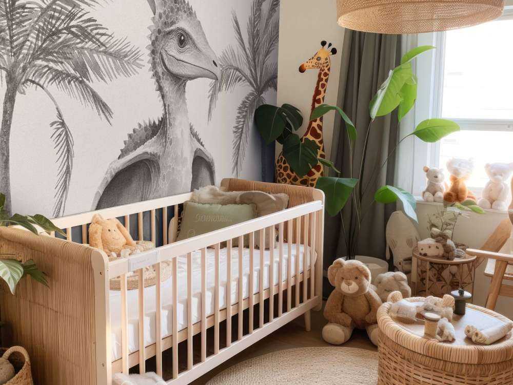 Baby-Pteranodon im beigefarbenen Dschungel