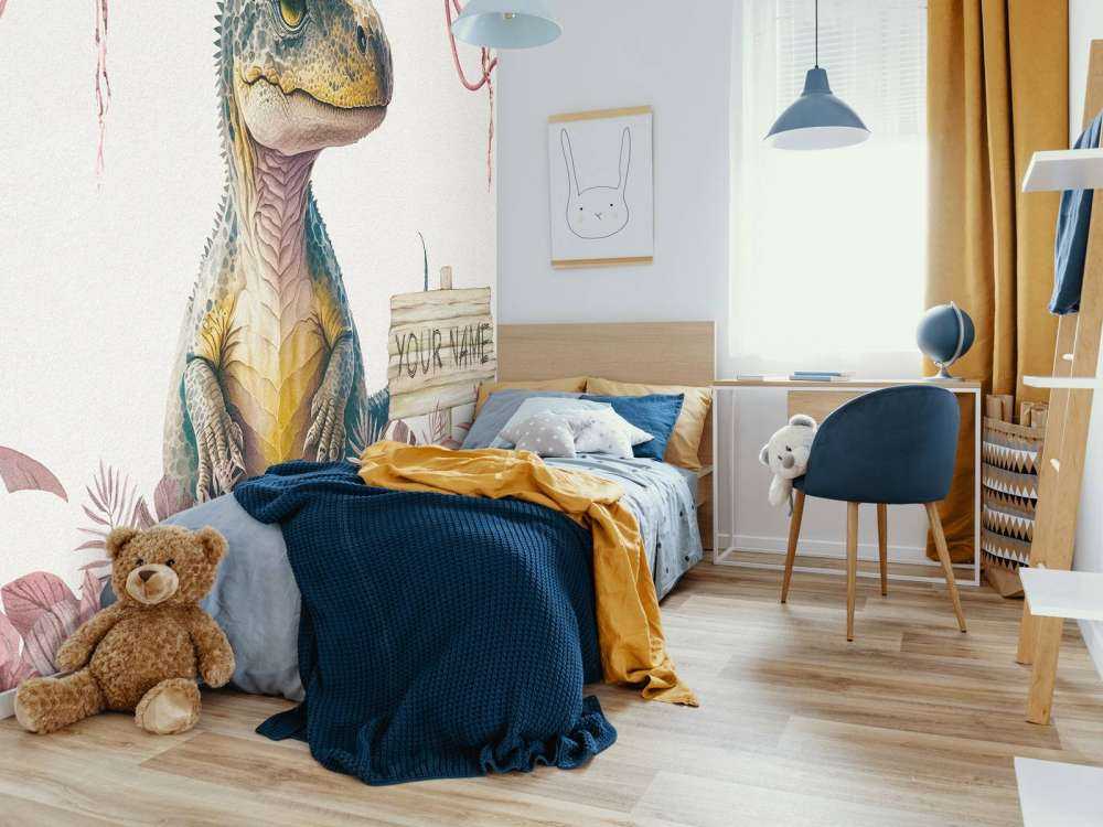 Baby-T-Rex im rosa Dschungel