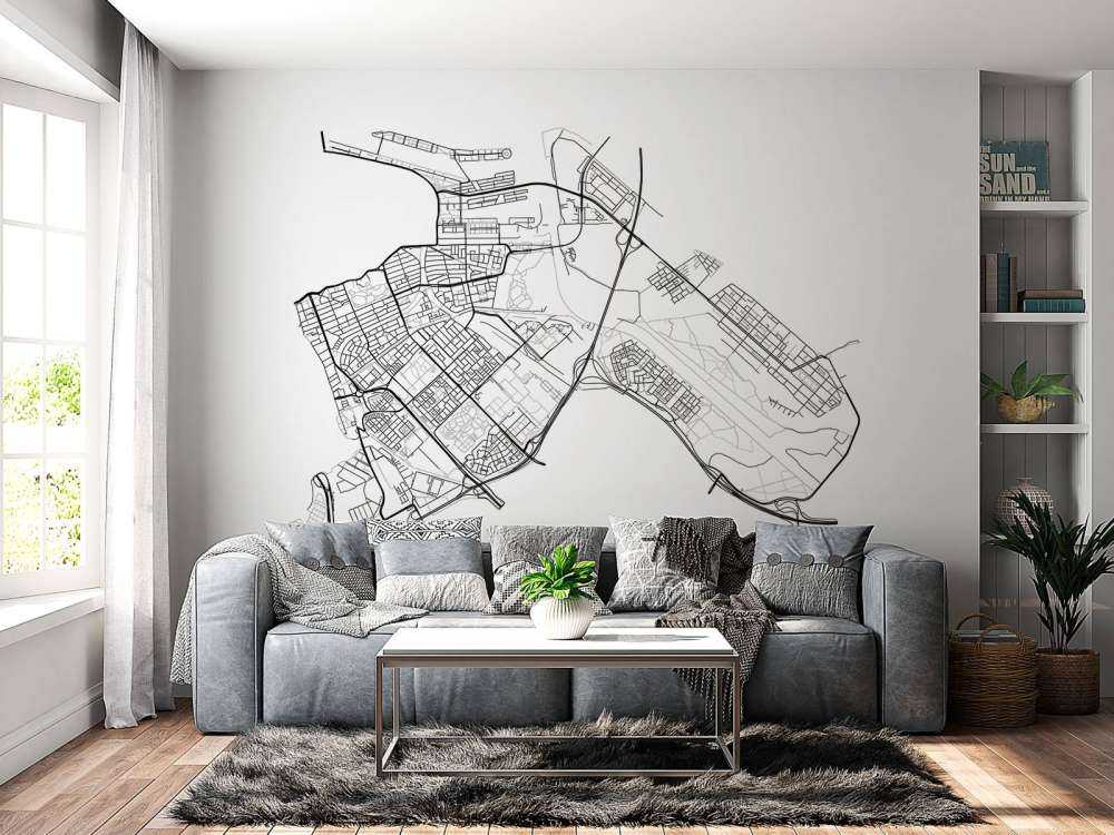 Karte Amsterdam Ost, weiß