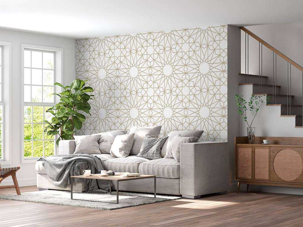 Geometrische Blumen, weiß