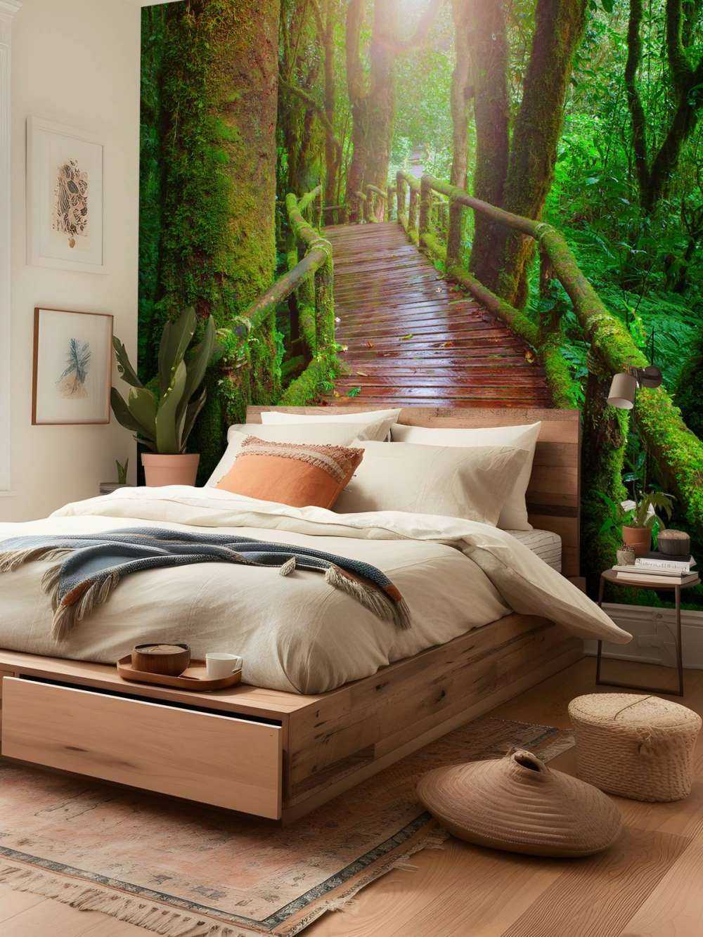 Holzbrücke im Regenwald