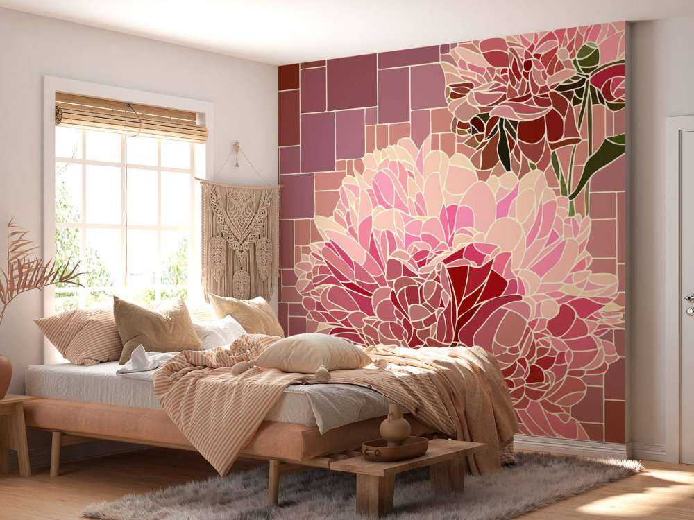 Rosa Blumen Mosaik