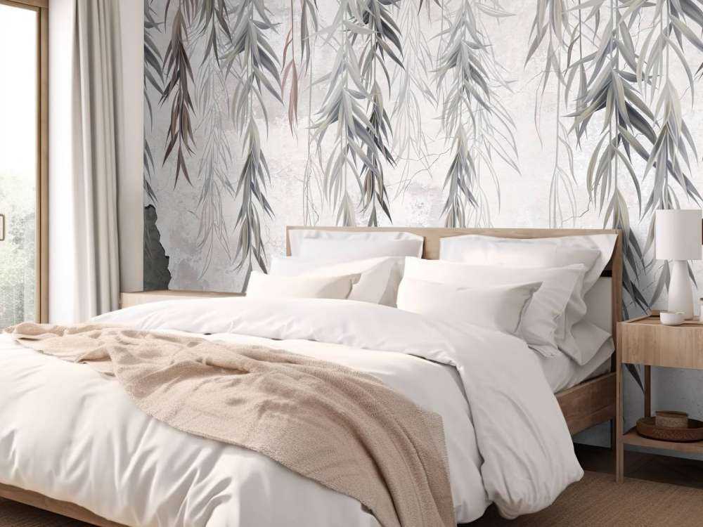 Hängende Äste über Beton