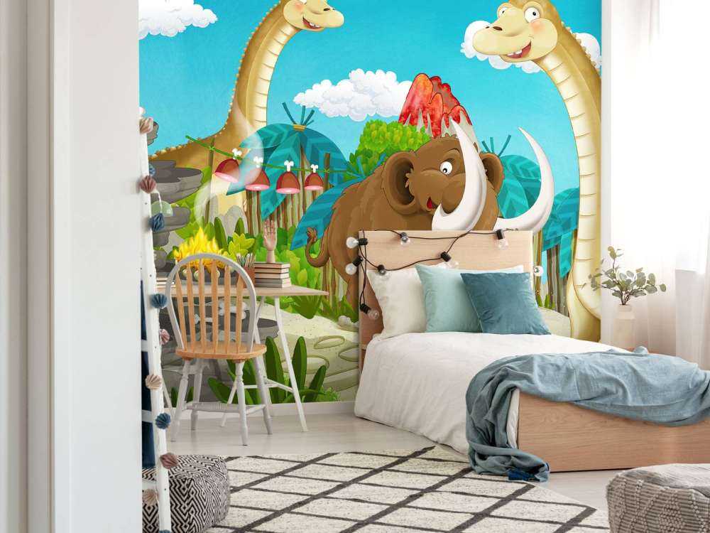 Dinosaurier und ein Mammut
