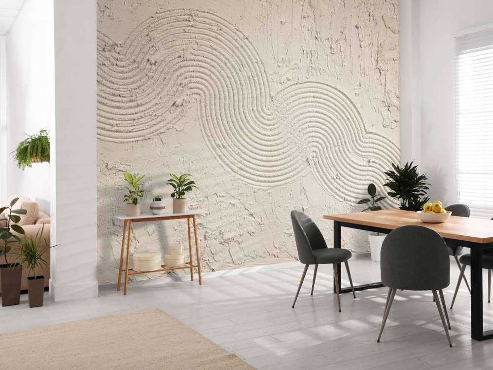 Zen Garden Textur in Leinen