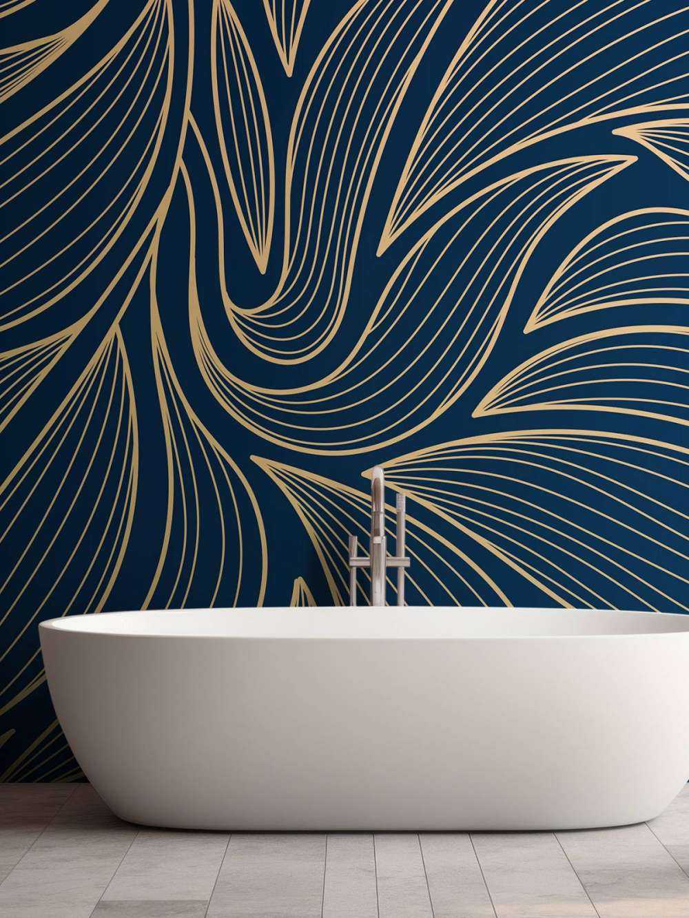Art deco Blumen blau