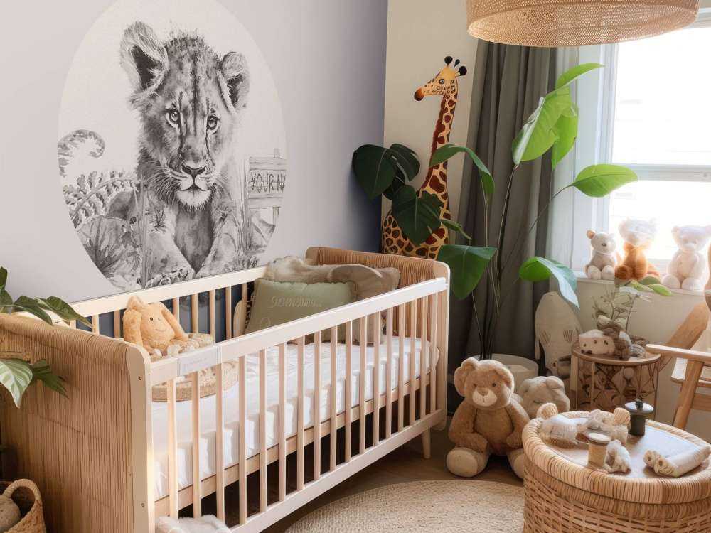 Baby Löwe im Dschungel beige