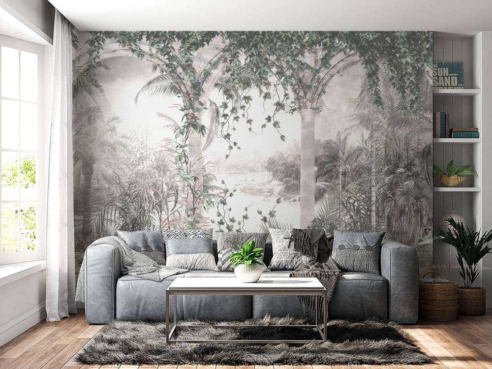 Tropische Bäume und Blätter