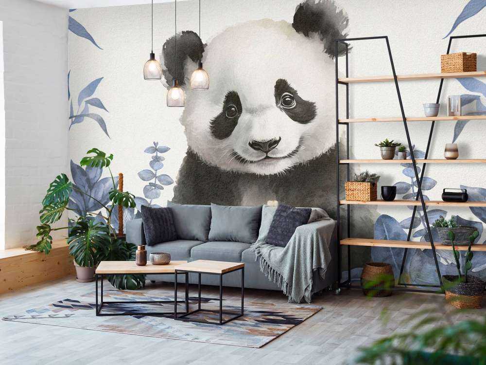Kleiner Panda im Dschungel blau