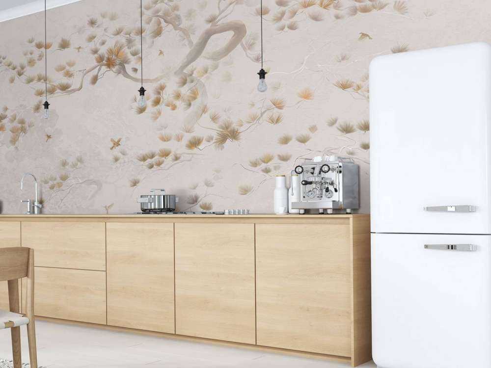 Blütenbaum Kunst - Beige