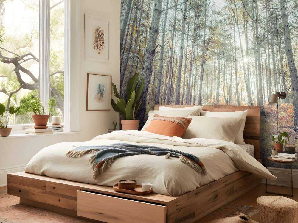 Pfad durch den sonnigen Wald