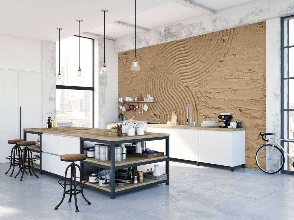 Organische Linien und Strukturen in goldbraunem Saum