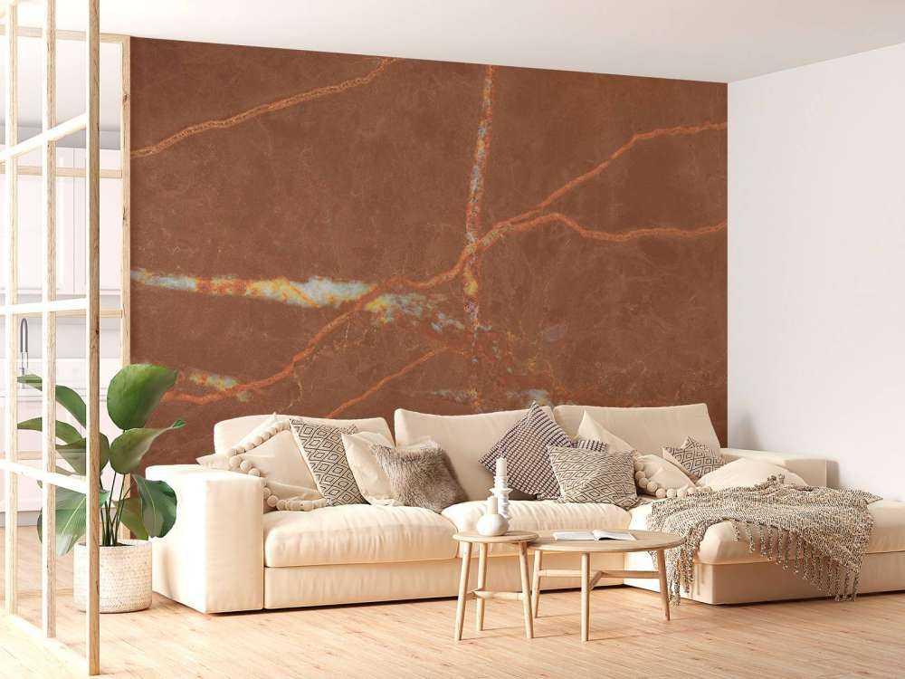 Terrakotta Marmor mit Linien