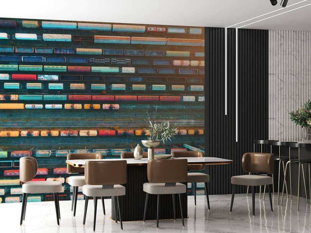 Drohnenansicht Güterwagen