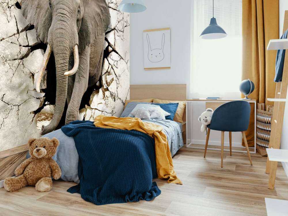 Großer Elefant aus der Wand