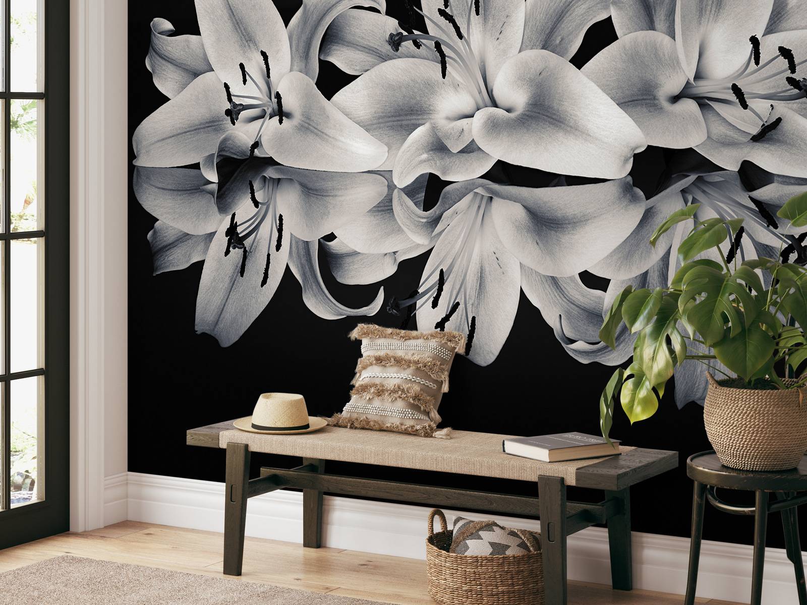 Blumen in Schwarz und Weiß