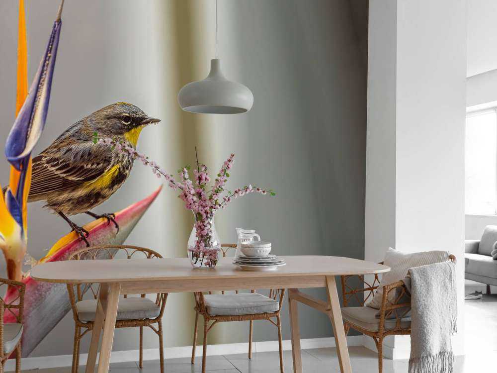 Paradiesblume mit Vogel