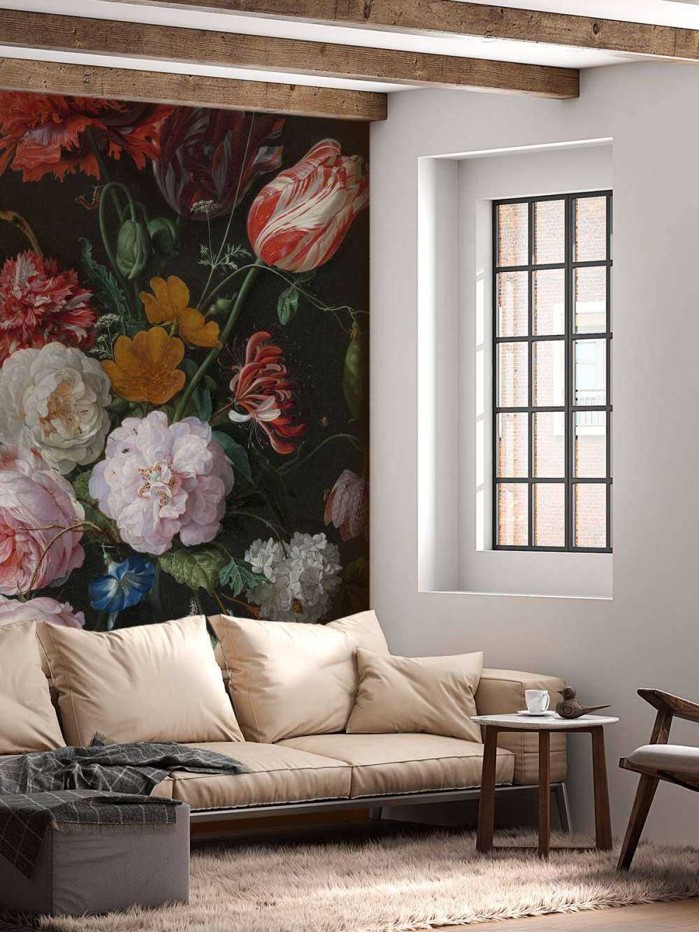 Stillleben mit Blumen in einer Glasvase