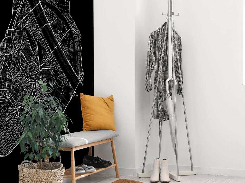 Karte der Wiener Innenstadt, schwarz