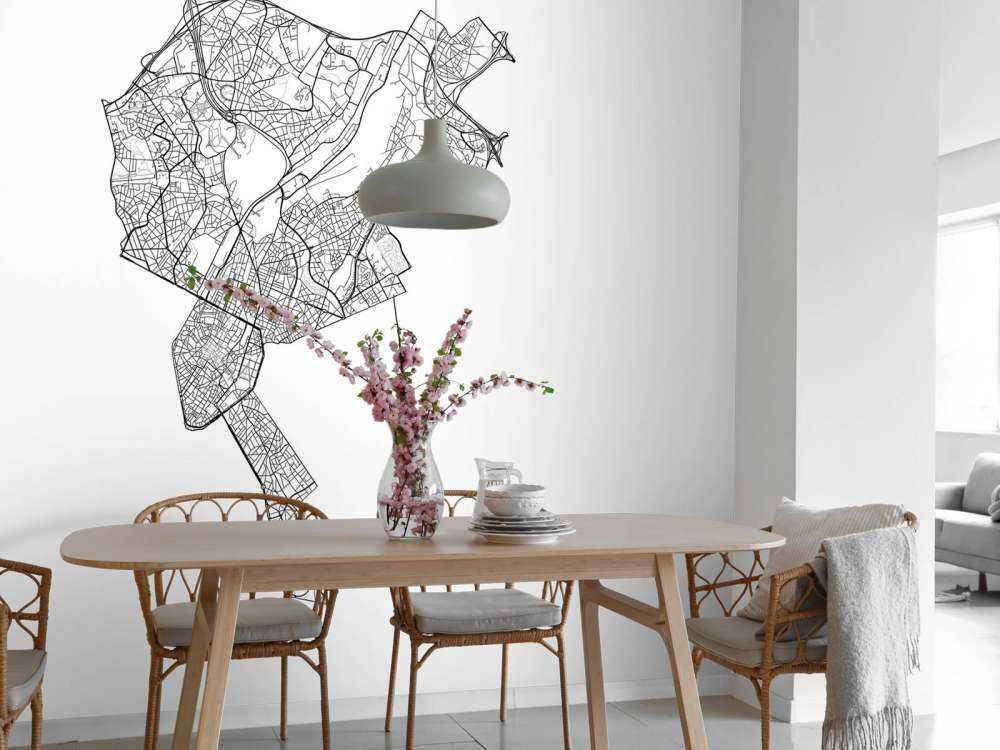 Karte von Brussel, weiß