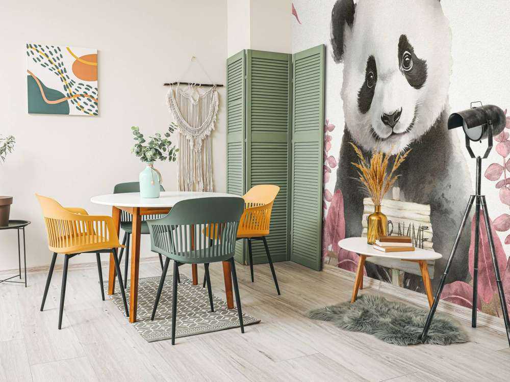 Kleiner Panda im Dschungel rosa